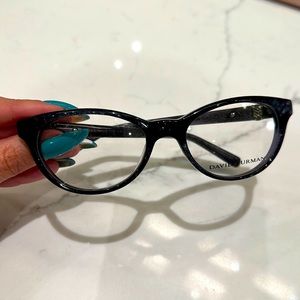 Brand new never worn David Yurman eyeglasses frames, black with silver marble